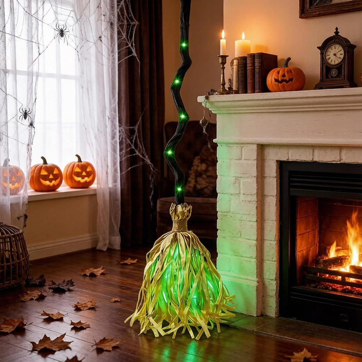 Balai interactif pour Halloween 🟢✨ — LED + Son & Mouvement